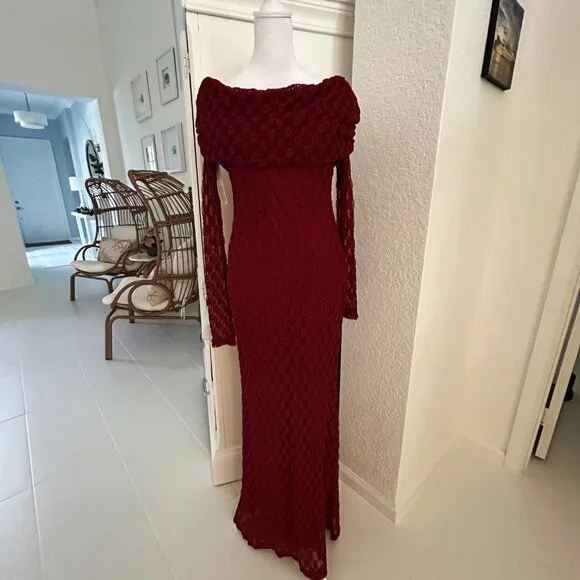 NWT Anthropologie/Bardot Adoni Ruby Red Maxi Dress - Picture 3 of 8